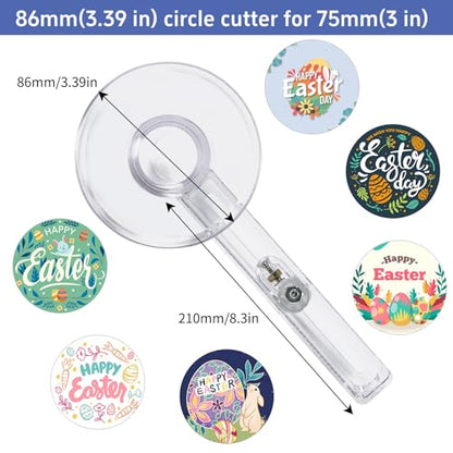 75mm/3 Inch Clear Circle Cutter Button Maker Tools, Adjustable Multi-Size Badge Making Round Cutting Tool, Cutting Knife Photo Paper Model Circle (86-210mm) - size: 86-210mm