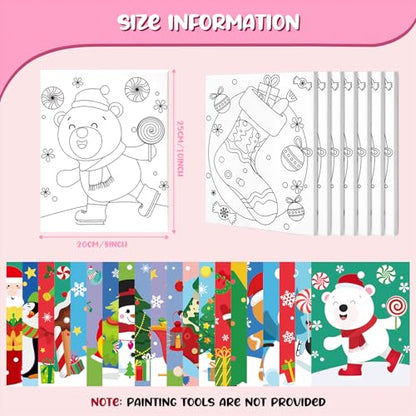 Sherr 20 Pcs Christmas Pre Drawn Canvas for Painting for Adults | Bulk 8" x 10" Pre Stretched Outline Painting Boards for Beginners Students, Happy New Year Party Favor - style: Holiday
