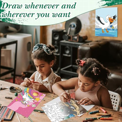 Sherr 24 Pcs Pre Drawn Canvas for Adult, Animal, 8 x 10 Inch - size: 8 x 10 Inch, style: Animal