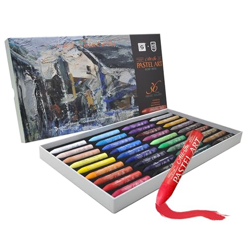 iCrayon Professional Oil Pastels Set – 36 Classic Colors, Rich Pigment & Smooth Blending, Artist-Grade Oil Pastels for Drawing, Sketching & Fine Art - color: Classic