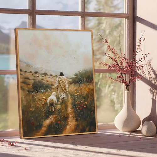 Jesus Paint by Numbers Kit for Adults Framed Canvas 12X16 in, Frameworkless | Easy Adult Paint by Number Kits on Canvas DIY Christianity Painting for Beginners Art by Numbers for Home Wall Decor Gift - color: YH02806
