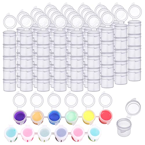 YGAOHF 120 Paint Pots with Lids, 5 ml/0.17 OZ Large Empty Paint Pots with Lids, Easy Open Acrylic Paint Container Paint Strips for Classroom School Painting Art Supplies - color: 20 Strips
