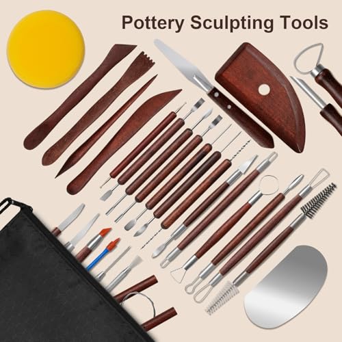Amrules 31 Pcs Polymer Clay Sculpting Tools Kit for Adults, Red - color: Red-31Pcs