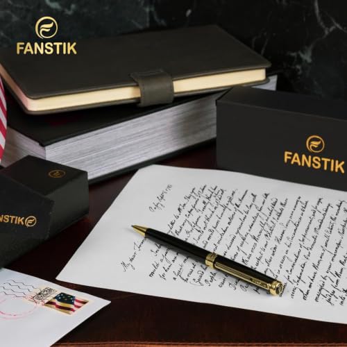 FANSTIK Black & Gold Luxury ballpoint Pen, fancy gift set for women, Real 24K Gold Plating, Professional executive pen gift set for men (Lux Ballpoint Black-Gold) - color: A Ballpoint Black-Gold