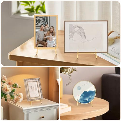 2 Pack Metal Easel Stand 16.5" H x 8.7" W x 4.3" D Table Top Easel Stand for Display Tripod Art Picture Mirror Modern Plate Holder for Display Photo, Book, Wedding Sign, Menu Board, Canvas