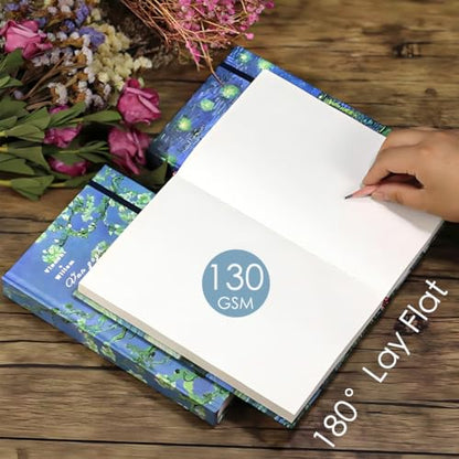 Art Journal, Sketch book, Blank Notebook, 130gsm, Thick Paper Sketchbook, A5, Hardcover Drawing Notebook, Blank Page Journal, Lay Flat, Unlined, Van Gogh Starry Night Over the Rhone - color: A5-Rhone