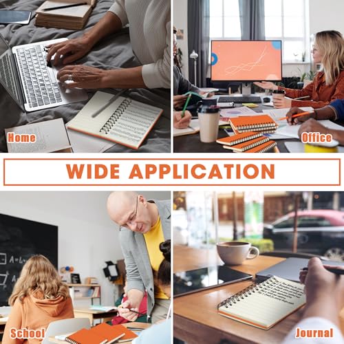 Jutom 18 Pcs Small Spiral Notebook Memo Pad 3x5, Orange - color: Orange