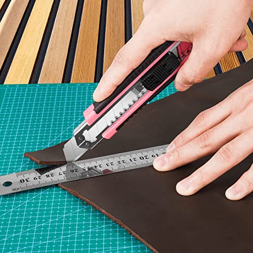 1Pack Box Cutter Retractable, Snap Off Utility Knife, Razor Knife - color: Pink/Black