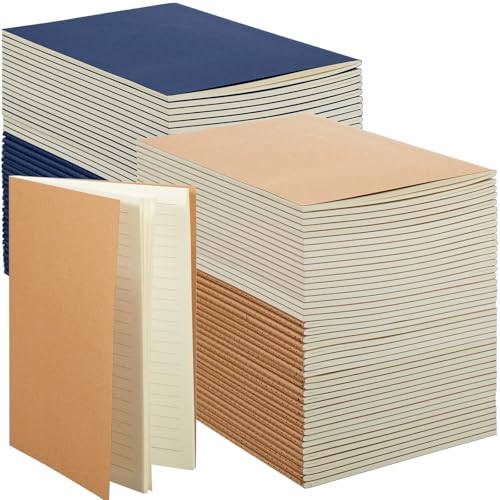 Mimorou 100 Pcs A5 Journals Notebooks Bulk,Brown, Navy,Lined - color: Brown, Navy, style: Lined