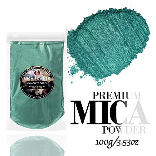 Malachite Green Mica Powder for Epoxy Resin 100g / 3.5oz. Sealed Bag- Techarooz 2 Tone Resin Dye Color Pigment Powder for Lip Gloss, Nails, Colorant for Bath Bombs Soap Making - color: Malachite Green