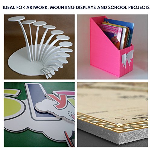 Foam Board 24 x 24 x 3/16"(5mm), Foam Core Board Sheets, White Poster Board | 12 Pack, Acid Free Foamboard, Rigid Sign Board for Mounting, Framing, Backing, Display, Presentation, Prints, Crafts & Art - size: 24x24 in 12 Pack