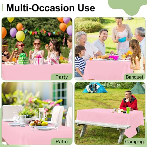 misaya 6 Packs Plastic Table Cloth Pink Disposable Tablecloth - color: Pink, size: 54" X 108"