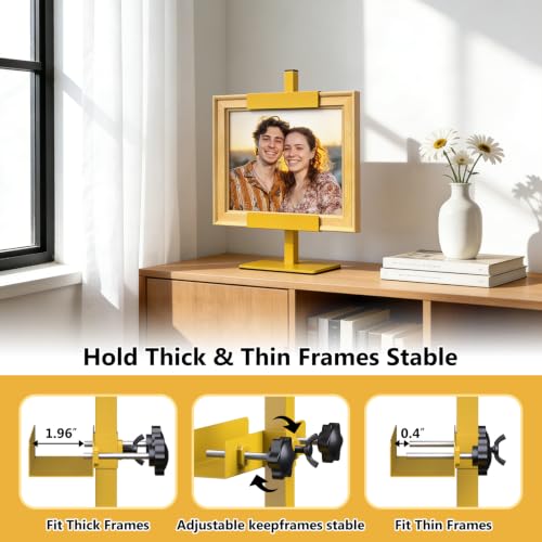 Tabletop Easel Stand Picture Easels for Display Up to 15.5" H Gold Picture Frame Stand Table Top Easel Metal Picture Easel for Photos, Painting, Artwork, Books (Base: 1.32 lbs) - size: 15.55 in