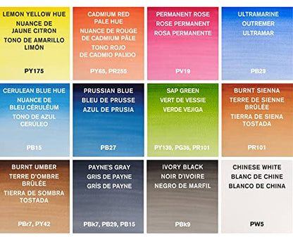 Winsor & Newton Cotman Watercolor Paint Set, 12 x 8ml Tube Travel Set | Watercolor Paint made with Fine Art Pigments, Transparent Color, Lightfast & Permanent, Good Tinting Strength - style: 12 Tube Travel Set 8ml