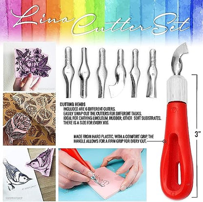 Stamp Carving Blocks (8 Rubber Blocks + Carving Tool) - size: 8 Rubber Blocks + Carving Tool