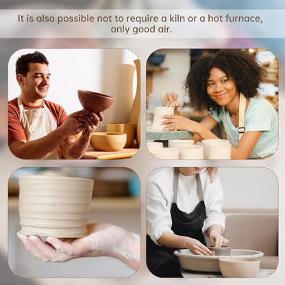 Premium Air Dry Clay - 3.3lbs Natural Modeling Pottery Clay for Wheel, Clay for School Classrooms -White - color: White