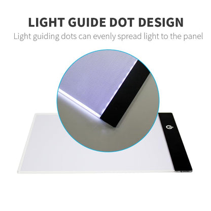A5 LED Light Pad for Drawing & Tracing, Adjustable Brightness Light Board | Flicker-Free LED Light Box for Tracing, Perfect for Artists, Diamond Painting, Sketching & Everyday Creative Use - style: A5R