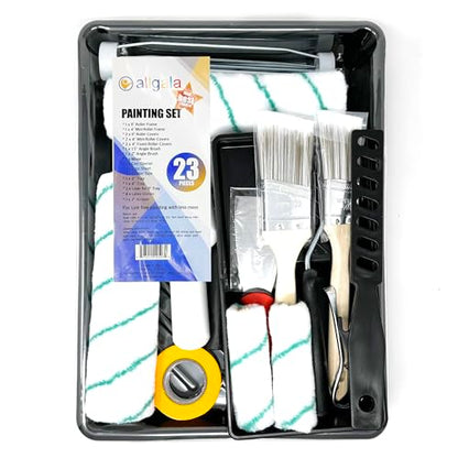 Allgala 23-Piece Ultimate Versatile DIY Decorating Painting Tool Kit with All You Need 9 Inch and 4 Inch Roller Kits - color: 23PC Ultimate