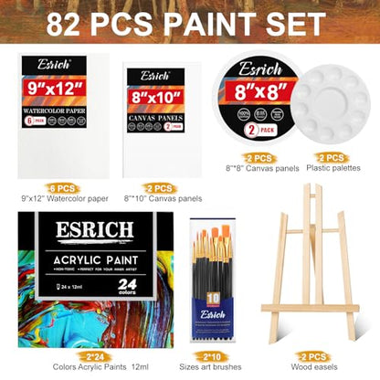ESRICH 82PCS Acrylic Painting Kits for Adults and Couples