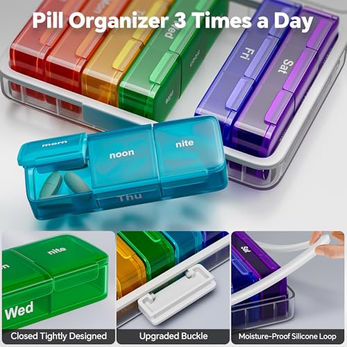 CTIME 3-Tier Medicine Organizer with Leather Portable Pill Case | Multipurpose Medical Box, Pill Organizer, Foldable Large Capacity, Clear Visible Lid, Ideal Gift for Elderly, Home Essential - size: Regular 3-Tier Set