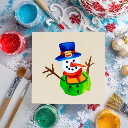 Bright Creations Wood Canvas Boards (6 Pack), 4x4 inches, 0.85 inches Thick, Pinewood Material, Smooth Surface, 6 Pieces - size: Square 4x4in