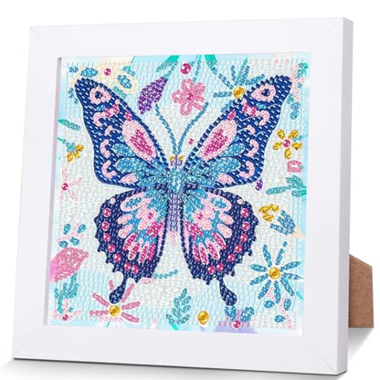 Butterfly Diamond Art Painting Kits for Kids with Frame Ages 6-12 (7x7 in) - color: CC1035