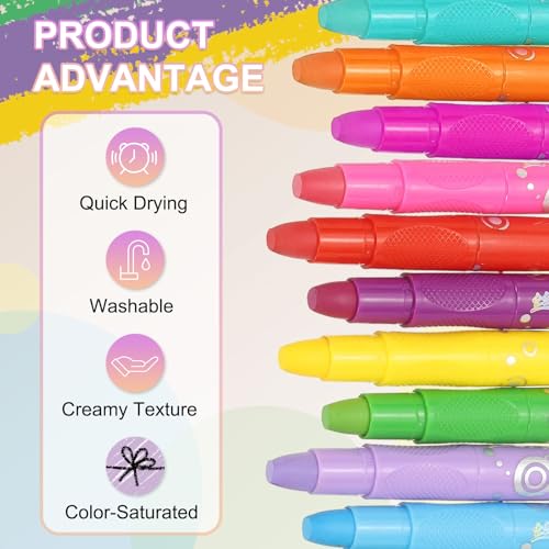 PATIKIL Watercolor Gel Crayon, 6Pcs Washable Twist Crayons for Coloring, Drawing, Painting, Grass Green (5.2x0.59) - color: Grass Green