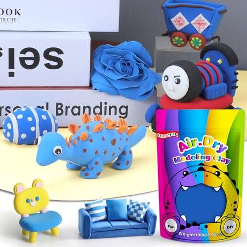 ifergoo 100g Blue Air Dry Clay, 3.5oz DIY Creative Modeling Clay for Kids | Refill Foam Magic Clay for School Art & Craft Project, Slime Supplies, Ultra-light & Soft, Gift for Age 3-12 Boys & Girls - color: Blue/100g