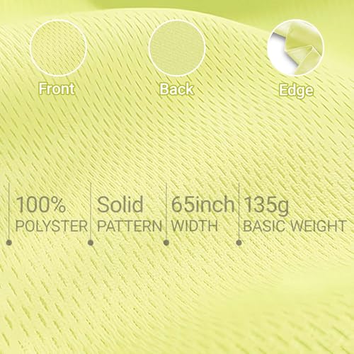 Bird Eye Mesh Jersey Fabric 1 Yard 65 Inch Wide Light Yellow - color: Light Yellow, size: 65'' x1 yard