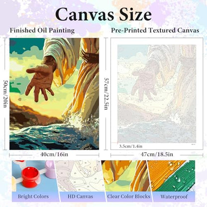 Camocin Paint by Numbers Kit for Adults, Jesus Number Painting Canvas Kit - color: LBOPNFP8
