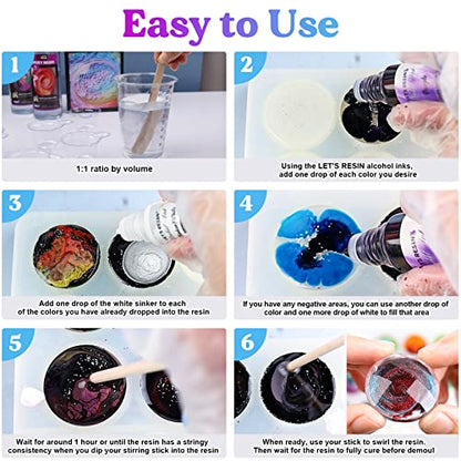Save 14% on LET'S RESIN 26 Colors Alcohol Ink Set with 23oz Bubble Free Epoxy Resin, Crystal Clear Epoxy Resin with Resin Dye