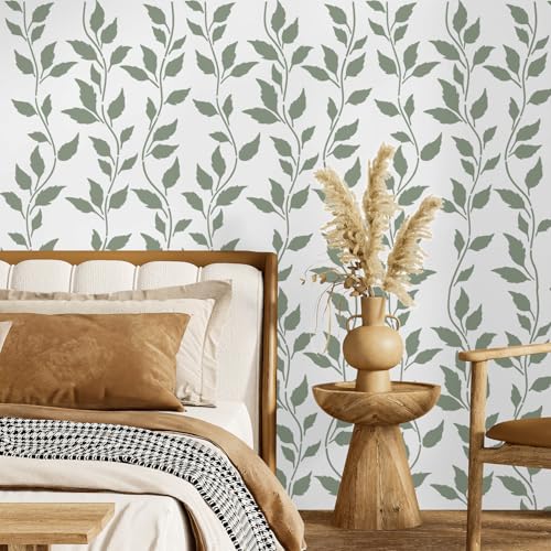 Stencils for Crafts Reusable Texture Stencils for Painting 12"x8" | Floral Leaf Stencil for Painting on Wood Canvas Furniture Cards Scrapbook - style: Floral