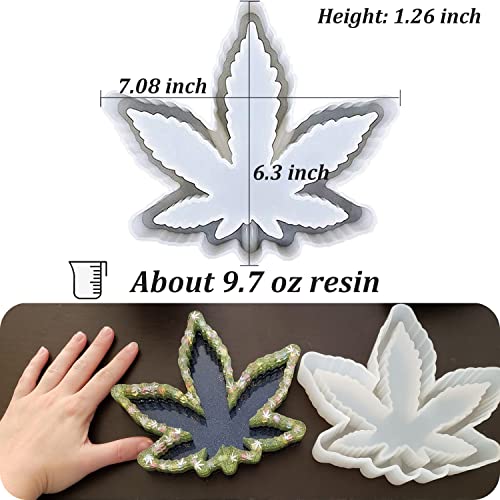 Ashtray Mold for Resin, Large Leaf Silicone Mold for Epoxy Resin, Maple Leaf Rolling Tray for Jewelry Storage Box, DIY Craft Gift, Home Decoration - size: Maple