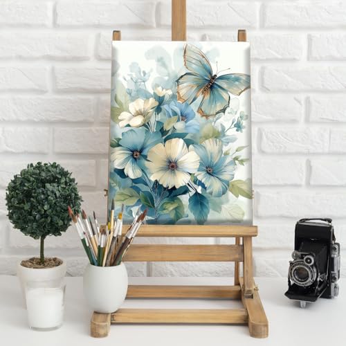 Natuyalo Framed Paint by Numbers Kit for Adults - Butterfly DIY Adult Paint by Number Kits Animals Acrylic Canvas Painting for Adults Beginners Art Crafts with Frame, 12x16 Inch - color: Color-01
