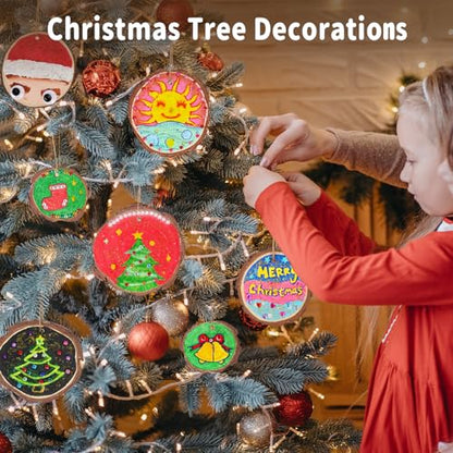 EPUMP Wood Painting Kit for Girls 8-12: Glow in The Dark Wood Arts and Crafts Supplies Kit for Kids 6-8 - Creative Paint Drawing Toys Easter Gifts for 6 7 8 9 10 11 12 Year Old - color: Wooden Painting Kit - HighEnd