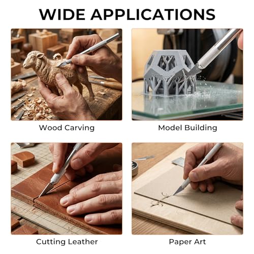 Nicpro 120 PCS Hobby Blades Set SK-5, Utility Refill #2 Art Blades Refill Cutting Tool with Storage Case for Medium to Heavy Craft, Hobby, Scrapbooking, Stencil - size: #2