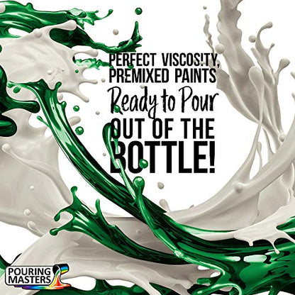 Pouring Masters Forest Green Ready to Pour Acrylic Pouring Paint - Premium 8-Ounce Pre-Mixed Fluid Acrylic Paint - Fluid Art Supplies for Canvas, Wood, Paper, Tile & Rocks - color: Forest Green