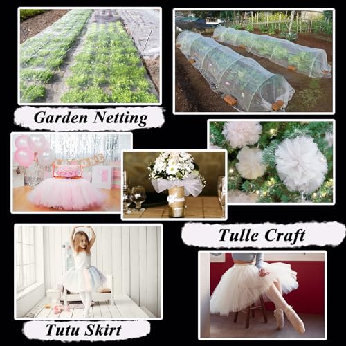 White Tulle Fabric Roll 54 Inch x 40 Yards Tulle Ribbon - color: White, size: 54 Inch X 40 Yards