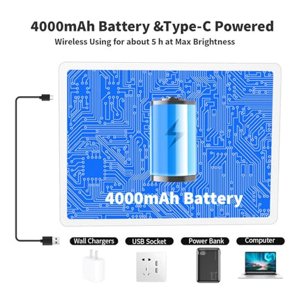 Elice Rechargeable A4 Light Pad with Carry Bag, Magnetic LED Light Board with Physical Button, Super Bright Diamond Art Light Pad, Ultra-Thin Light Box for Tracing, Weeding, Diamond Painting -White - color: White, size: A4 with Carry Bag