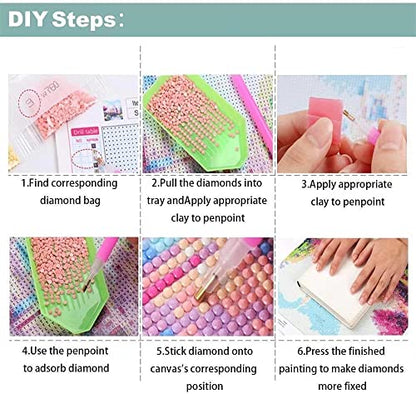 ZKOPAVS Diamond Painting Art Kits for Adults and Kids Purple Phoenix Full Drill Round Art Craft Kit for Home Office Decor (12x16 Inch)