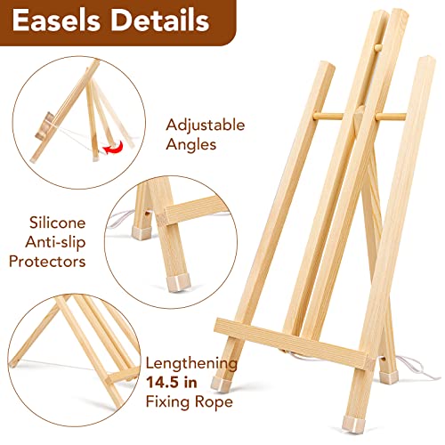 3 Pack 15 Inch Wood Easels, Easel Stand for Painting Canvases and Crafts | Tripod Painting Party Easel, Kids Student Tabletop Easels for Painting, Portable Canvas Photo Picture Sign Holder - style: 15"-3p