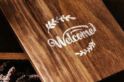 YKW Welcome Sign Stencils Set - 7 Reusable Smiley Paw Templates - Up to 14x5 - Welcome Words, Leaves, Pumpkin - for Porch, Door, Wood, Fabric - DIY Home Decor,Translucent and Soft - style: Welcome-1