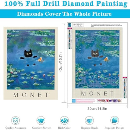3 Pack Black Cat Diamond Art Kits for Adults Diamond Painting Kit Beginner - color: DP01839, size: Round Drill