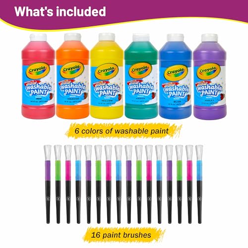 Washable Paint for Kids, Toddler Painting Set 6 PK Bulk Gift Bundle