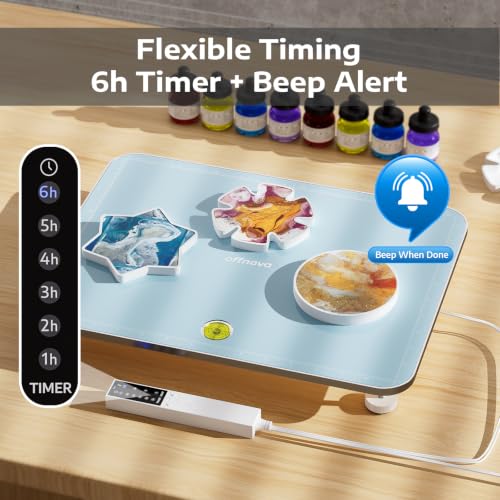 OFFNOVA 16×20" Large Resin Heating Mat & Leveling Table, 2-in-1 Epoxy Resin Tools, Resin Curing Machine for Resin Molds, Undeformed Resin Dryer with Smart Timer & Temperature Control, Silicone Mat - size: 16*20" Resin Curing Kit
