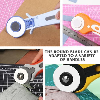 ZMAAGG Rotary Cutter Blades, 10 PCS 45mm Rotary Blades with Storage Case | Rotary Cutter Blades 45mm for Cut fabric, Wool, Felt, Leather, Rotary Cutter for Sewing, Quilting Fabric, Artwork