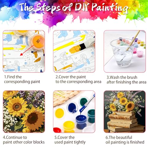 ZTOTZ Paint by Numbers with Flower, Simple Paint- by -Numbers Kits Book - color: B-008-book