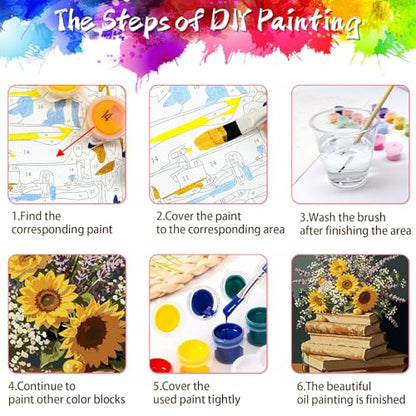 ZTOTZ Paint by Numbers with Flower, Simple Paint- by -Numbers Kits Book - color: B-008-book