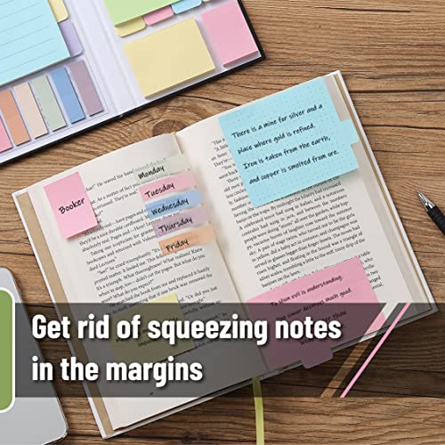 Mr. Pen- Sticky Notes Set, 410 Pack, Ruled | Dotted & Blank Notes with 150 Index Tabs, Divider Sticky Pads for Bible Study, Office, School, Planning - color: Pastel, size: 1 Set