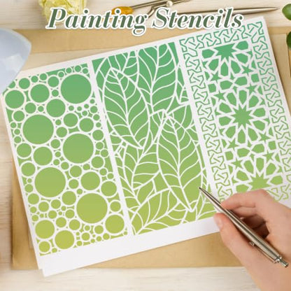 Geometric Texture Stencils for Crafts Reusable 16Pcs Stencils(8.6X4.1 in) - color: Texture 22